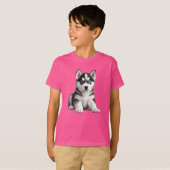 Kinderen Husky Puppy T-shirt (Voorkant volledig)