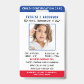 Kinderen ID Aangepaste foto Identificatie Noodsitu Badge (Voorzijde)
