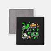 Kinderen Ierse Bouwtruck Kraan St. Patrick's Dag Magneet (Voorkant / Achterkant)