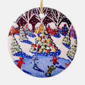 Kinderen IJs Schaats Kerst Rond Ornament (Achterkant)