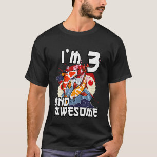 Kinderen ik ben 3 en geweldig Japanse karper Koi v T-shirt