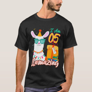 Kinderen ik ben 5 jaar oud en Llamazing Lama 5de v T-shirt