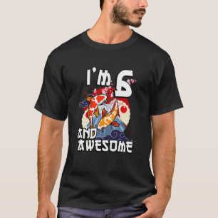 Kinderen ik ben 6 en geweldig Japanse karper Koi v T-shirt