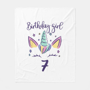 Kinderen ik ben al 7 jaar eenhoorn verjaardag meis fleece deken