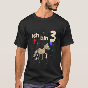 Kinderen Ik ben drie jaar Pony Derde verjaardag T-shirt