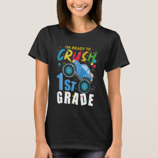 Kinderen ik ben klaar om de 1e klas monstertruck t t-shirt