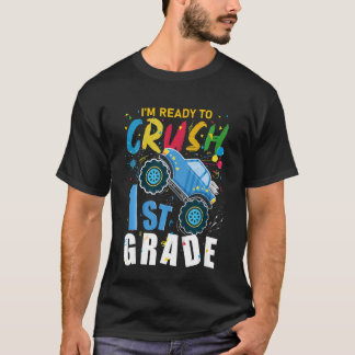 Kinderen ik ben klaar om de 1e klas monstertruck t t-shirt
