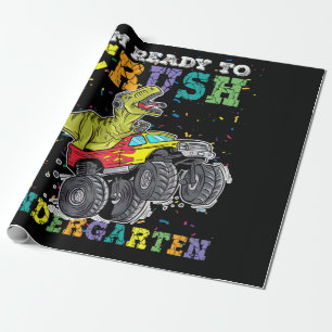 Kinderen ik ben klaar om de kleuterklas monstertru cadeaupapier