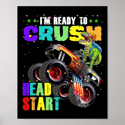 Kinderen ik ben klaar om Head Start dinosaurus mon Poster (Voorkant)