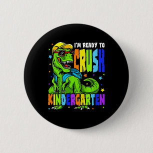 Kinderen ik ben klaar om kleuterklas dinosaurus te ronde button 5,7 cm