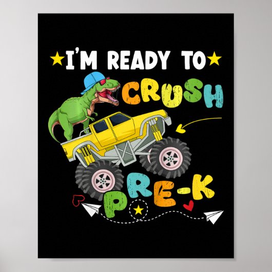 Kinderen ik ben klaar om Pre-k T Rex dinosaurus vr Poster (Voorkant)