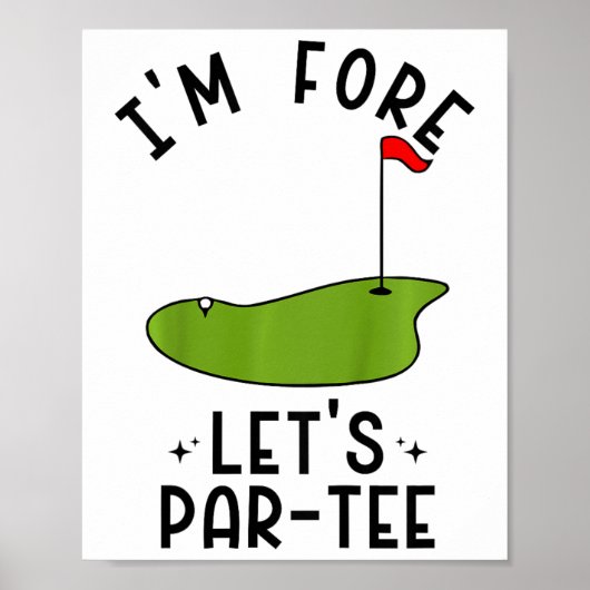 Kinderen ik ben voor laten we par-tee grappig golf poster (Voorkant)
