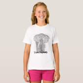 Kinderen Ik hou van olifanten T-shirt (Voorkant volledig)