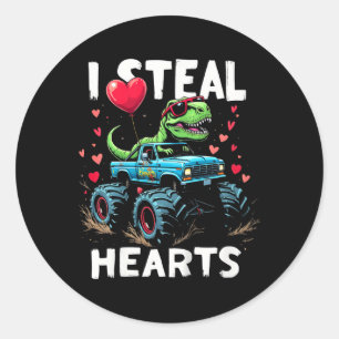 Kinderen ik steel harten Kinderen Funny Trex Cadea Ronde Sticker