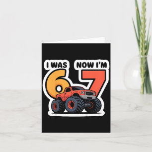 Kinderen Ik Was 6 Nu Ben Ik 7 Monster Truck Verjaa Kaart