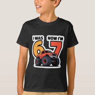 Kinderen Ik Was 6 Nu Ben Ik 7 Monstertruck Verjaar T-shirt