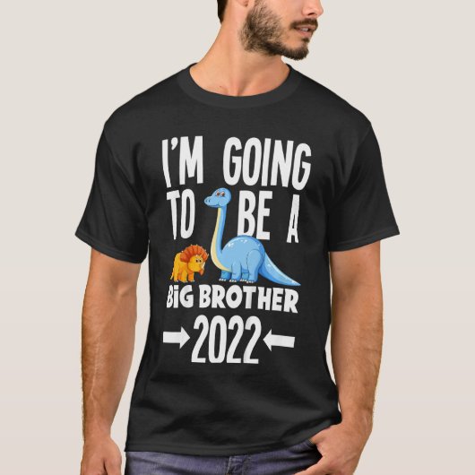 Kinderen, ik word een grote broer van 2022 Dino Di T-shirt (Voorkant)