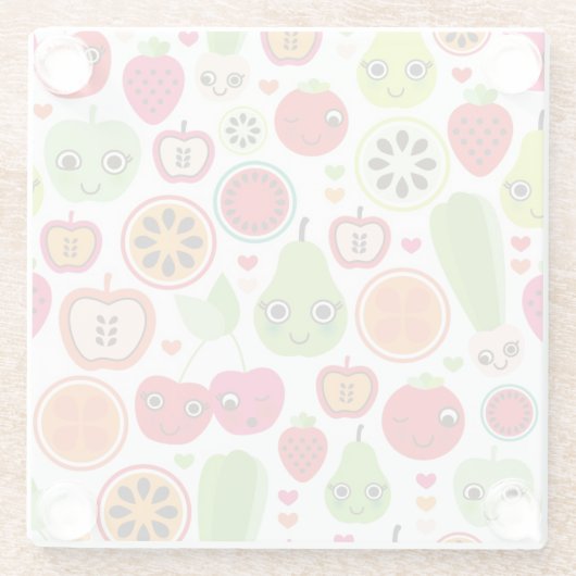 kinderen illustratieappel glazen onderzetter (Achterkant)