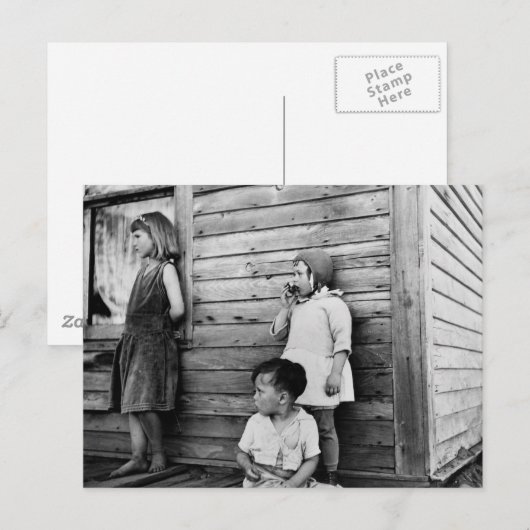 Kinderen in armoede: jaren dertig briefkaart (Voorkant / Achterkant)