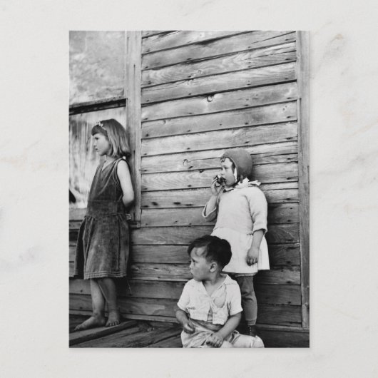 Kinderen in armoede: jaren dertig briefkaart (Voorkant)