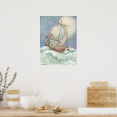  kinderen in Boat door Anne Anderson Poster (Keuken)