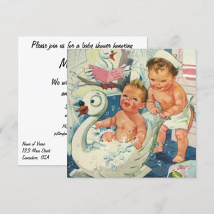  Kinderen in Bubble Bath Baby shower Invitation Kaart