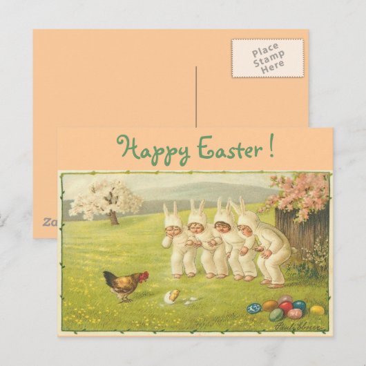 Kinderen in Bunny Suits Feestdagenkaart (Voorkant / Achterkant)