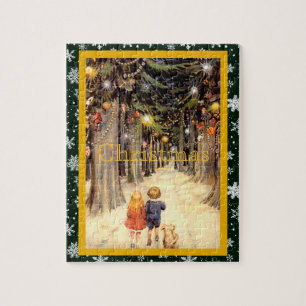Kinderen in Christmas Lane Legpuzzel