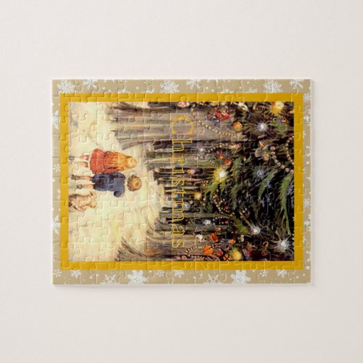 Kinderen in Christmas Lane Legpuzzel (Horizontaal)