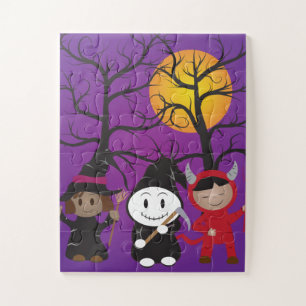 Kinderen in Costume Halloween Puzzle Legpuzzel