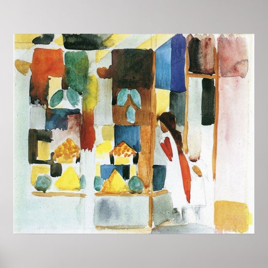 Kinderen in de groenteshop (I) van augustus Macke Poster (Voorkant)