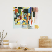 Kinderen in de groenteshop (I) van augustus Macke Poster (Keuken)