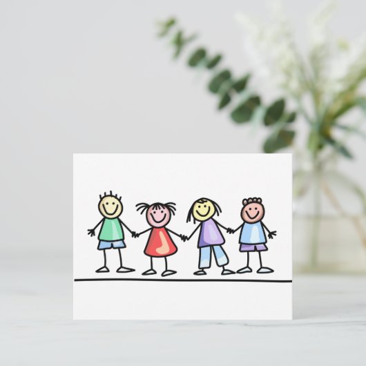Kinderen in de hand briefkaart (Staand voorkant)