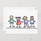 Kinderen in de hand briefkaart (Voorkant / Achterkant)