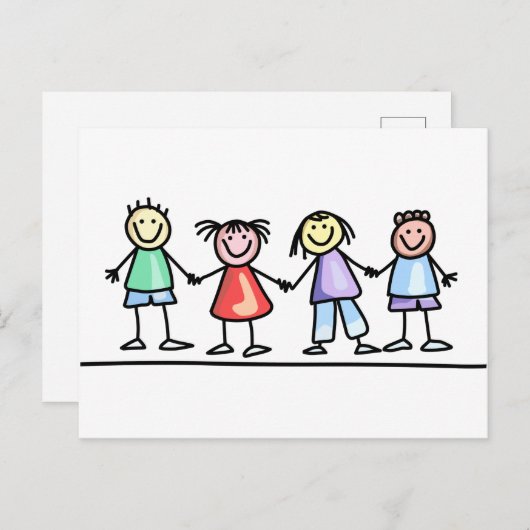 Kinderen in de hand briefkaart (Voorkant / Achterkant)