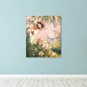Kinderen in de lente van Ruth Hallock Canvas Afdruk (Insitu (Houten vloer))