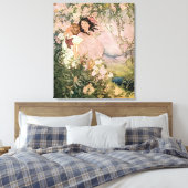 Kinderen in de lente van Ruth Hallock Canvas Afdruk (Insitu (Slaapkamer))
