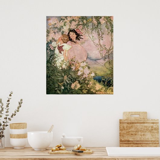 Kinderen in de lente van Ruth Hallock Poster (Keuken)