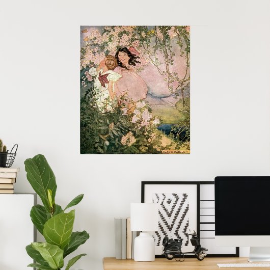 Kinderen in de lente van Ruth Hallock Poster (Thuiskantoor)