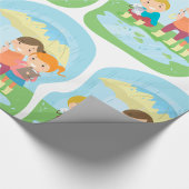 Kinderen in de regen cadeaupapier