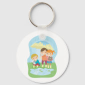 Kinderen in de regen sleutelhanger (Voorkant)