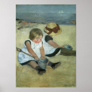 Kinderen in de Seashore 1885 Poster