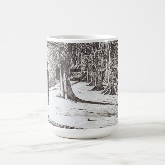 KINDEREN IN DE SNEEUW Kunst Kerst Mok (Center)