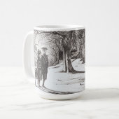 KINDEREN IN DE SNEEUW  Kunst Kerst Mok (Voorkant links)