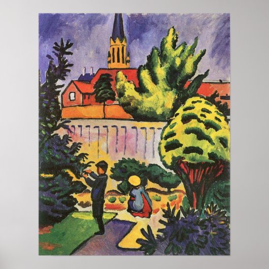 Kinderen in de tuin door August Macke Poster (Voorkant)