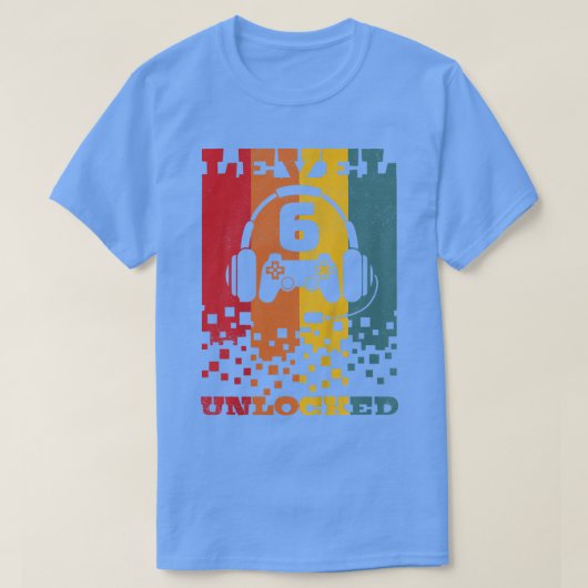 Kinderen in de war Retro 6 Jaar Oude Videospel Gam T-shirt (Design voorkant)