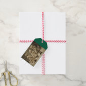 Kinderen in de winter cadeaulabel (Met Touw)