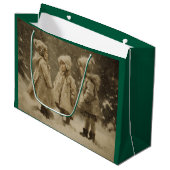 Kinderen in de winter groot cadeauzakje (Voorkant Gekanteld)