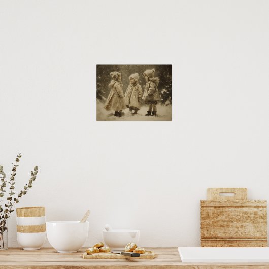 Kinderen in de winter poster (Keuken)