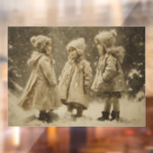 Kinderen in de winter raamsticker (Vel 2)